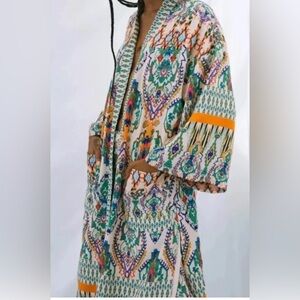 Zara Multicolor Floral Cape Jacket
